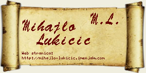 Mihajlo Lukičić vizit kartica